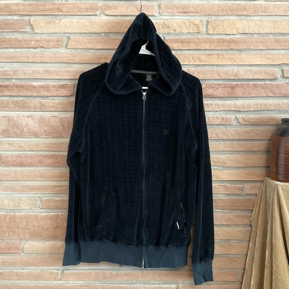 Vintage Y2K Element Velour Skate Hoodie Jacket Small